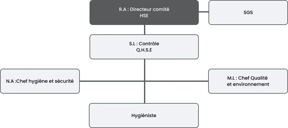 Organigramme des fonctions impliquées dans la prévention HSE